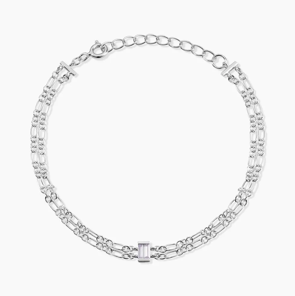 Bracelet Chanelle Argent Blanc Oxyde De Zirconium