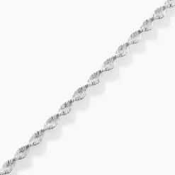 Bracelet Ciana Torsade Diamante Argent Blanc