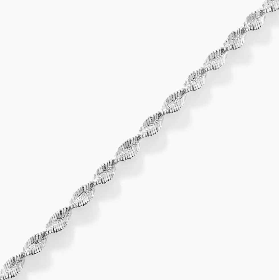 Bracelet Ciana Torsade Diamante Argent Blanc