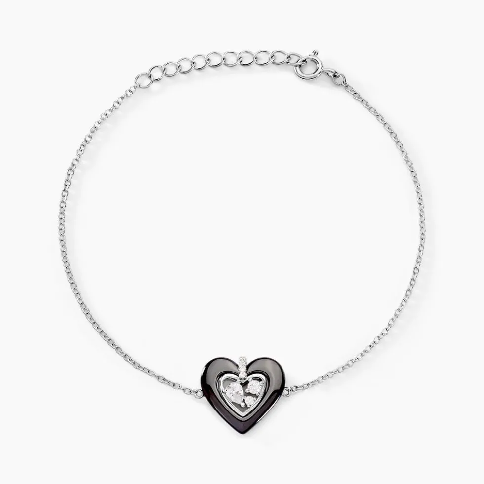 Bracelet Clarah Argent Blanc Céramique Oxyde De Zirconium
