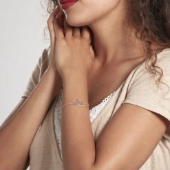 Bracelet Colombe Argent Blanc