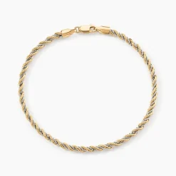 Bracelet Cordelia Maille Corde Et Venitienne Or Bicolore