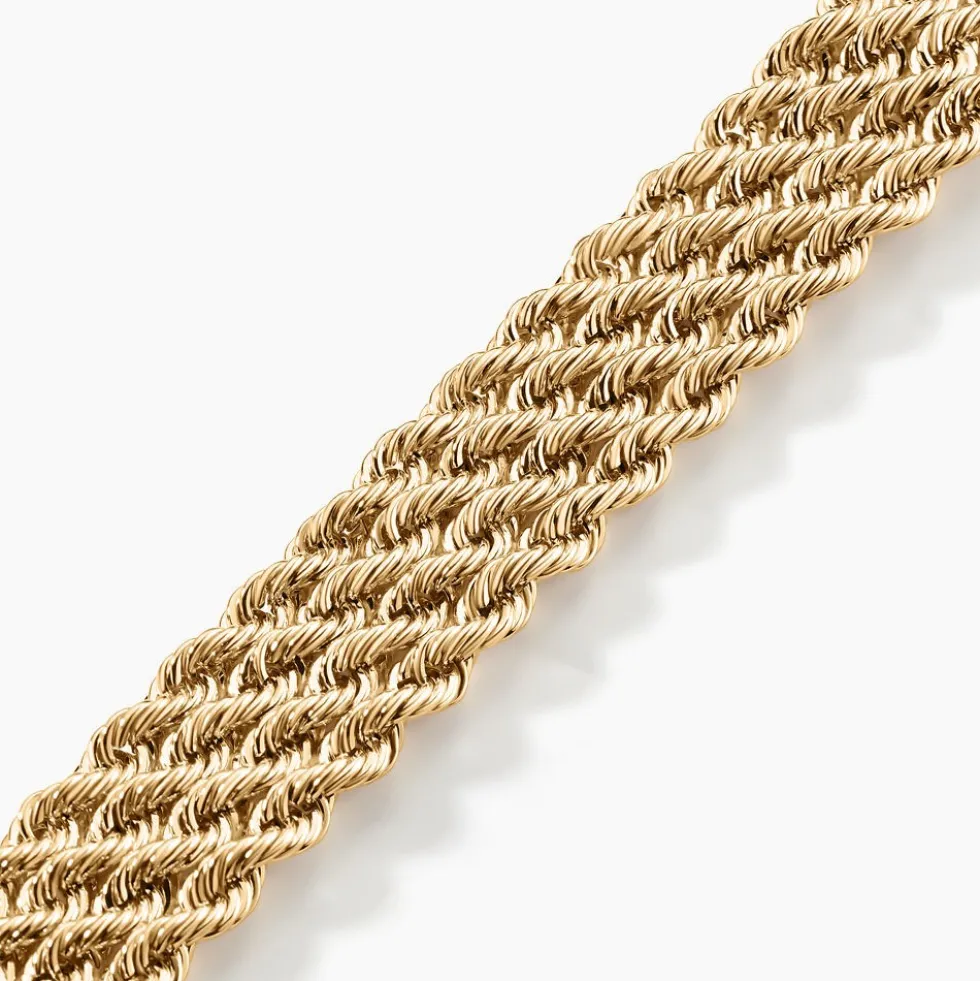 Bracelet Cordelia Maille Corde 4 Rangs Or Jaune