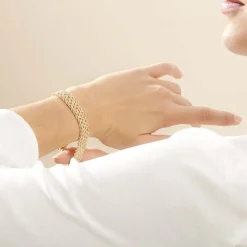 Bracelet Cordelia Maille Corde 4 Rangs Or Jaune