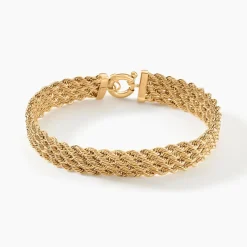 Bracelet Cordelia Maille Corde 4 Rangs Or Jaune