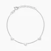 Bracelet Cœur D'amour Argent Blanc