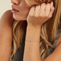 Bracelet Cœur D'amour Argent Blanc