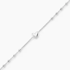 Bracelet Cœur D'amour Argent Blanc