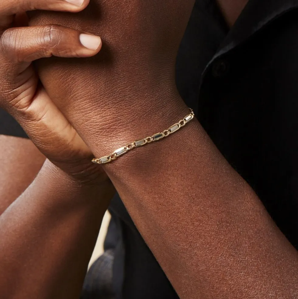 Bracelet Danae Plaquette Or Bicolore