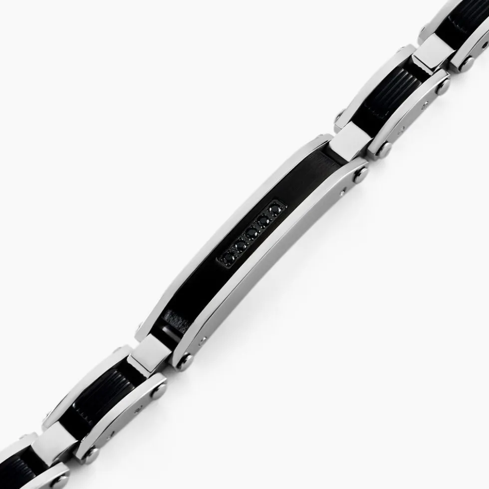 Bracelet Dax Acier Bicolore Oxyde De Zirconium