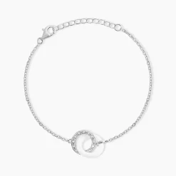 Bracelet Dina Argent Blanc Céramique Et Oxyde De Zirconium