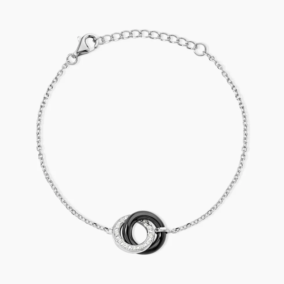 Bracelet Dina Argent Blanc Céramique Et Oxyde De Zirconium