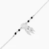 Bracelet Dream Catcher Argent Blanc Pierre De Synthese