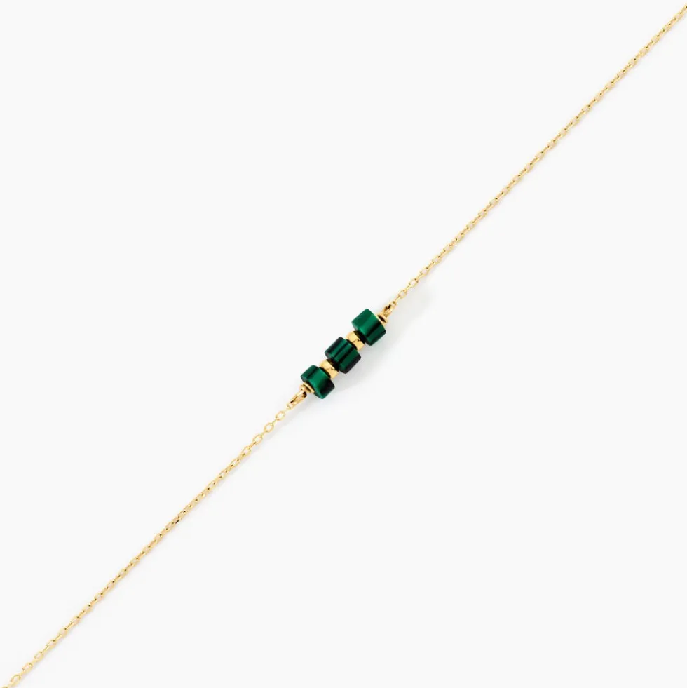 Bracelet Ean Or Jaune Malachite