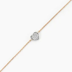 Bracelet Eclat D'amour Or Jaune Oxyde De Zirconium