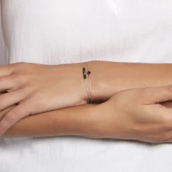 Bracelet Elisane Argent Blanc Pierre De Synthese