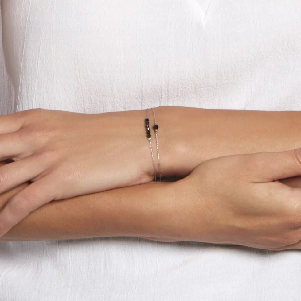 Bracelet Elisane Argent Blanc Pierre De Synthese