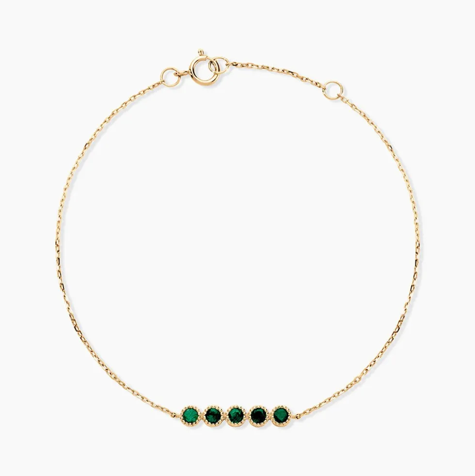 Bracelet Emaria Or Jaune Emeraude