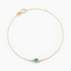 Bracelet Emotion Or Jaune Emeraude Diamant