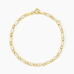 Bracelet Esma Maille Alternee 1/3 Or Jaune