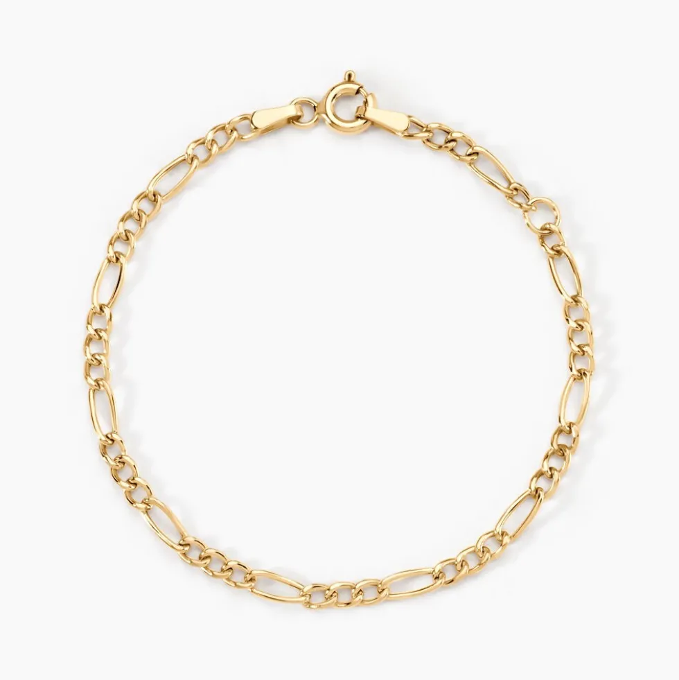 Bracelet Esma Maille Alternee 1/3 Or Jaune
