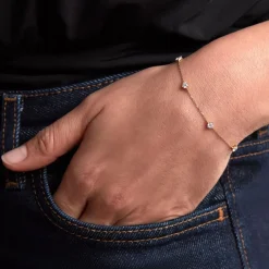 Bracelet Ethere Or Jaune Oxyde De Zirconium