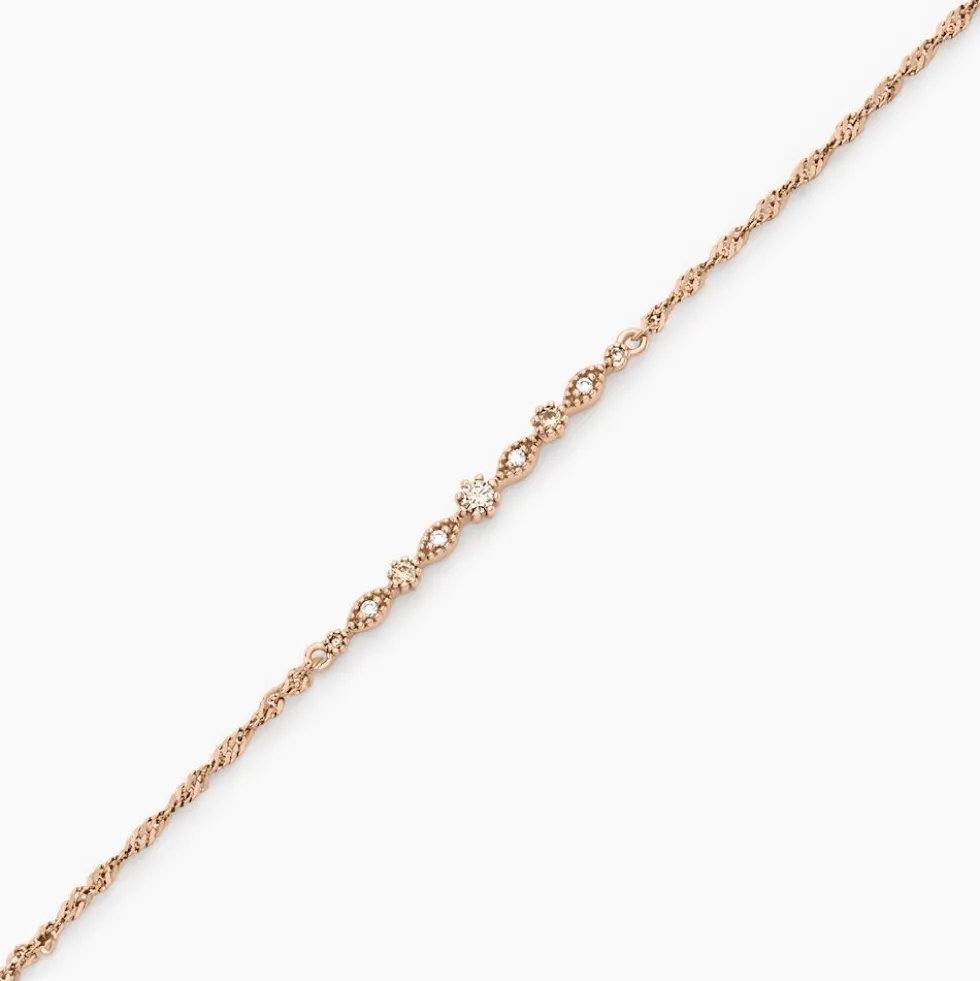 Bracelet Eugenie Argent Rose Oxyde De Zirconium