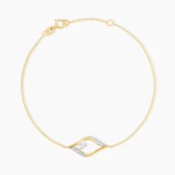 Bracelet Eye Or Jaune Oxyde De Zirconium