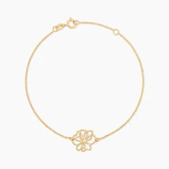 Bracelet Floraison Dorée Or Jaune Oxyde De Zirconium
