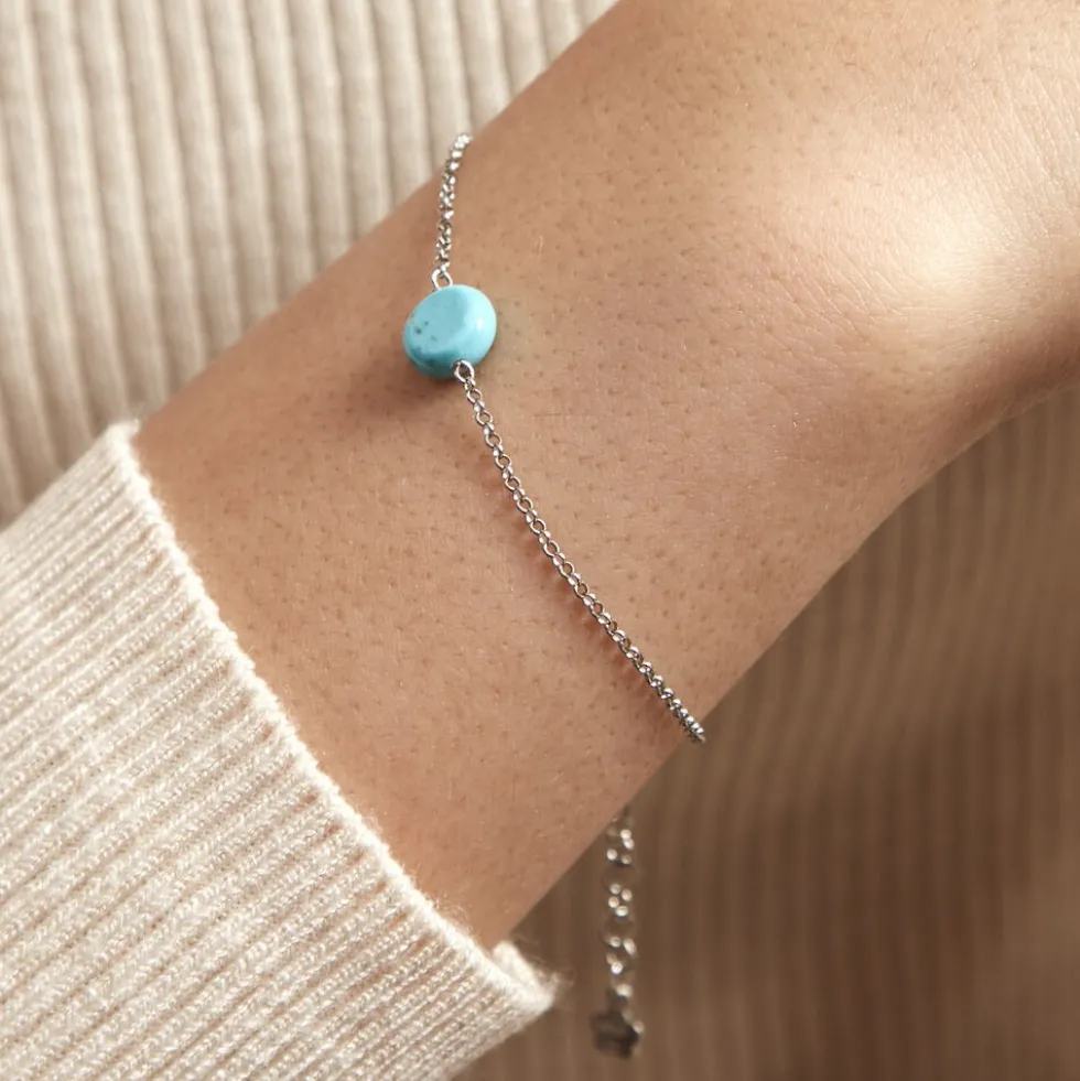 Bracelet Graziana Argent Blanc Turquoise