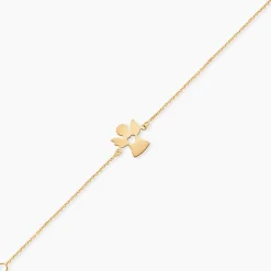 Bracelet Hallie Ange Et Coeur Or Jaune
