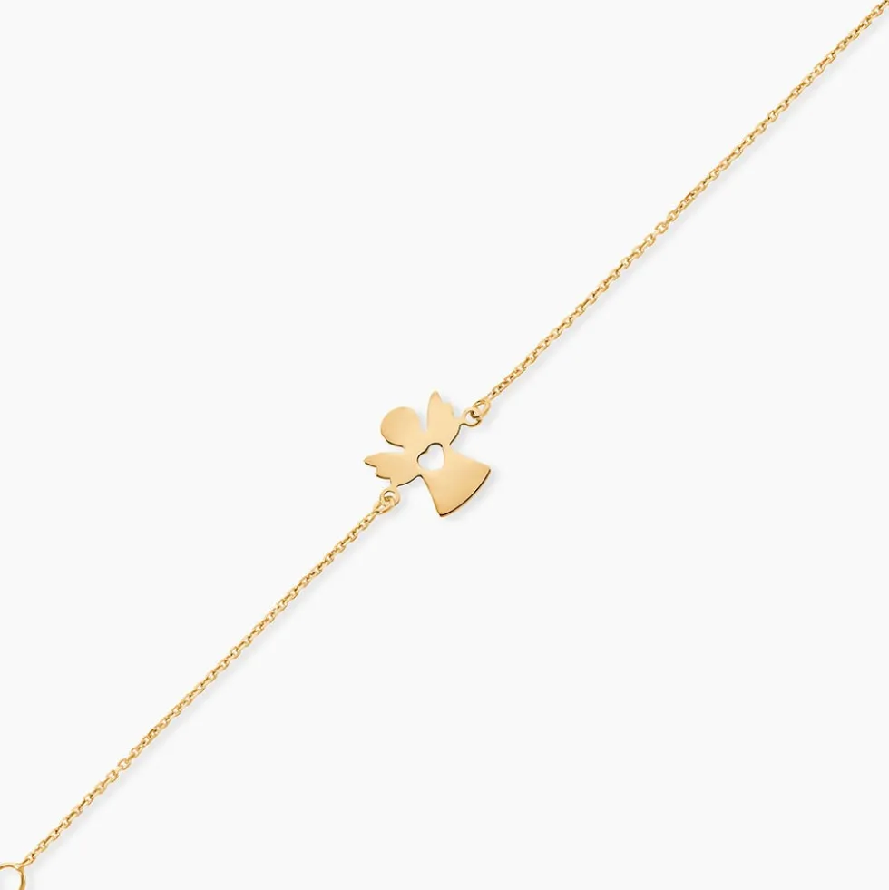 Bracelet Hallie Ange Et Coeur Or Jaune