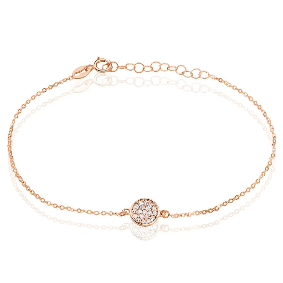 Bracelet Helinie Or Rose Oxyde De Zirconium