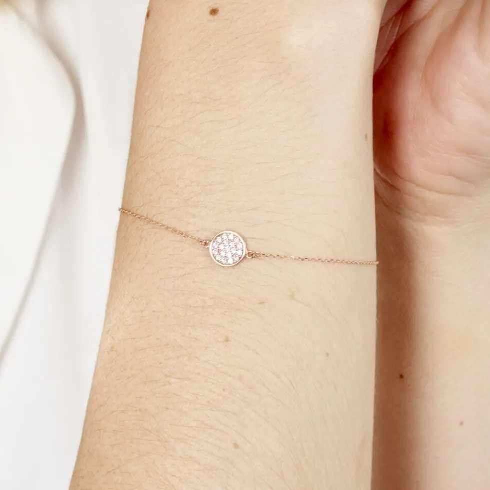 Bracelet Helinie Or Rose Oxyde De Zirconium