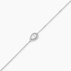 Bracelet Hildana Or Blanc Oxyde De Zirconium