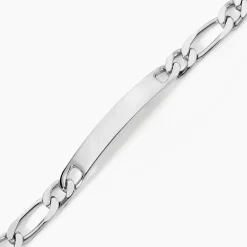 Bracelet Identité Anilo Maille Alternee 1/1 Argent Blanc