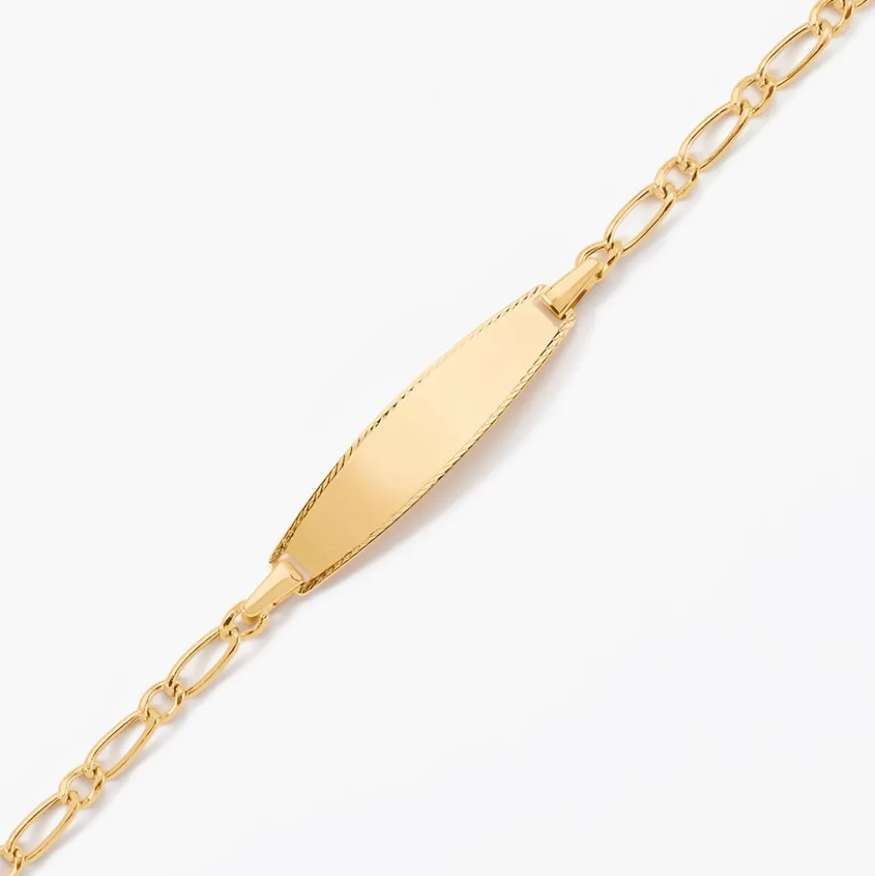 Bracelet Identité Bartolomee Maille Alternee 1/1 Or Jaune