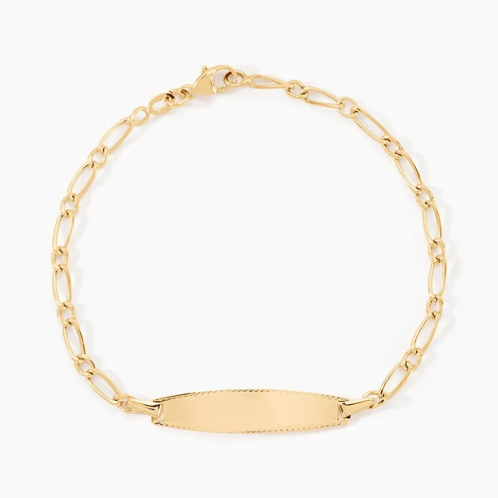Bracelet Identité Bartolomee Maille Alternee 1/1 Or Jaune