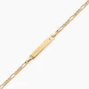 Bracelet Identité Bartolomee Maille Alternee 1/3 Or Jaune Oxyde