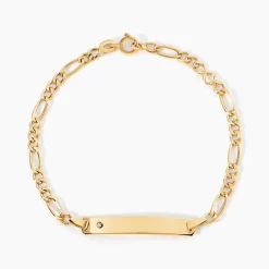 Bracelet Identité Bartolomee Maille Alternee 1/3 Or Jaune Oxyde