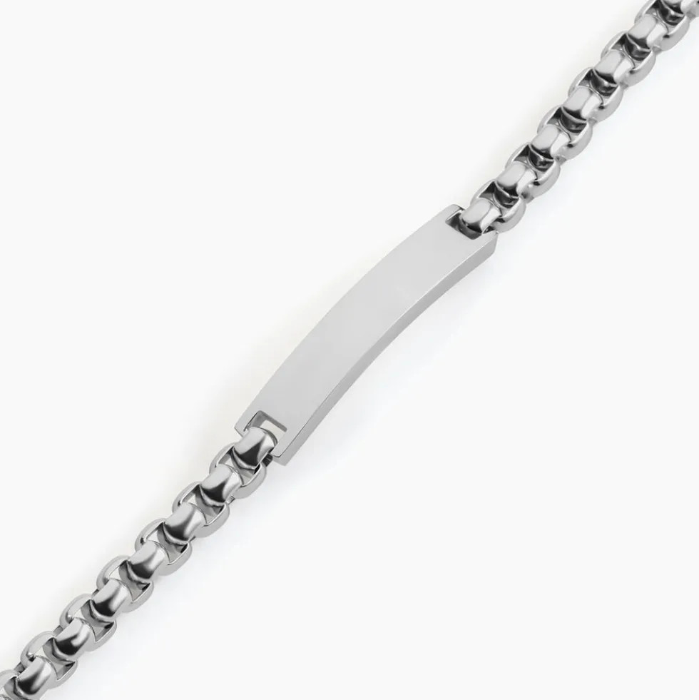 Bracelet Identite Acier Blanc Doryan