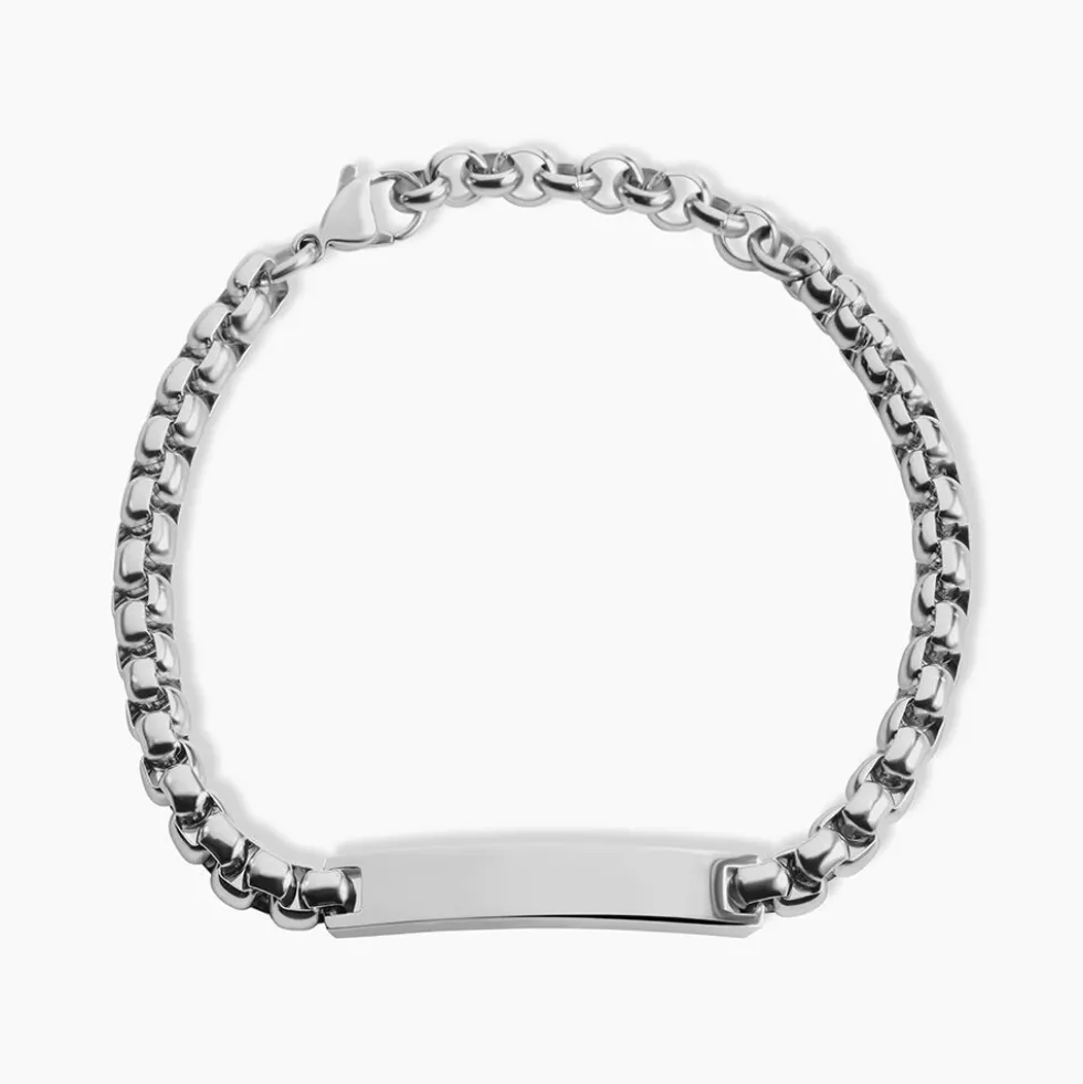Bracelet Identite Acier Blanc Doryan