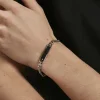 Bracelet Identite Argent Blanc Ilias Oxyde De Zirconium