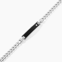 Bracelet Identite Argent Blanc Ilias Oxyde De Zirconium