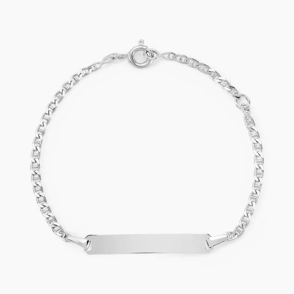 Bracelet Identite Bebe Or Blanc Faniela