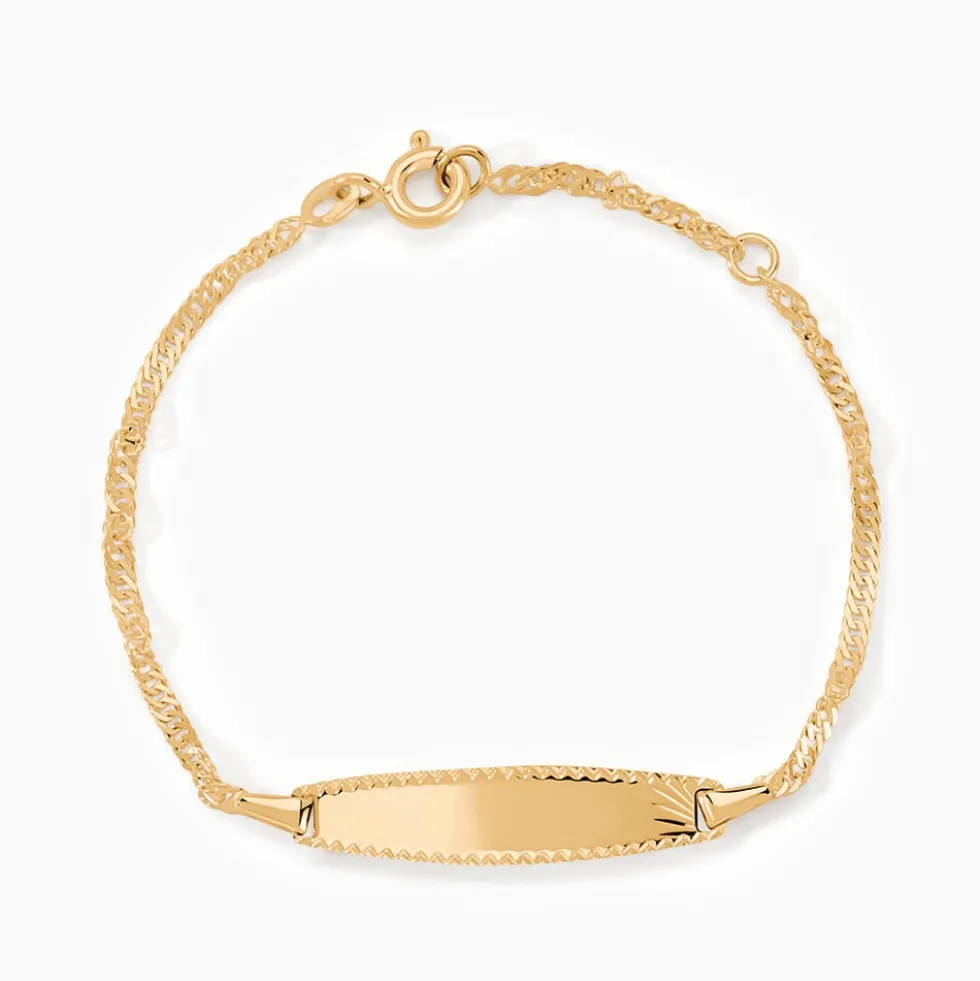 Bracelet Identite Bebe Or Jaune Ericka