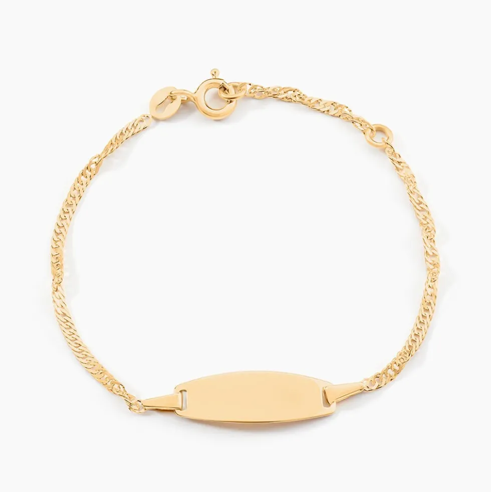 Bracelet Identite Bebe Or Jaune Ericka