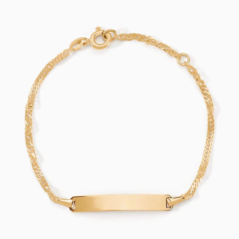 Bracelet Identité Ericka Maille Singapour Or Jaune
