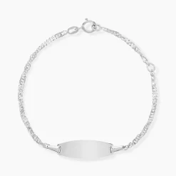 Bracelet Identité Ericka Maille Singapour Or Blanc