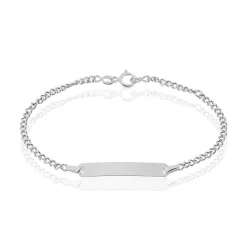 Bracelet Identité Etheline Maille Gourmette Or Blanc